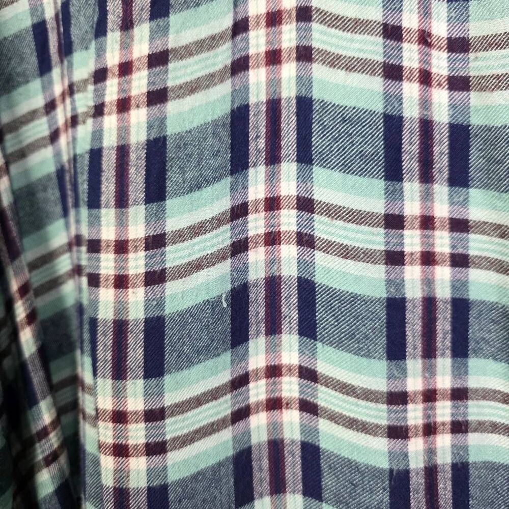 Lucky Brand Plaid Shirt XL Button Front Blue Green - Picture 5 of 9